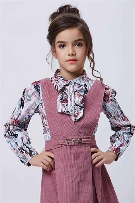 Girls Abstract Print Dungaree with Top 17043 | Peppermint