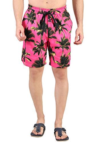 Buy Men's Printed Cotton Shorts Pink and Black at Amazon.in