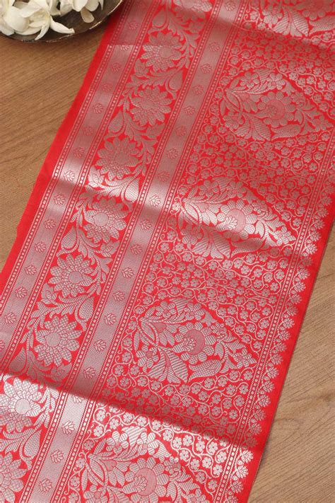 Red Banarasi Silk Lace - Elegant and Stylish
