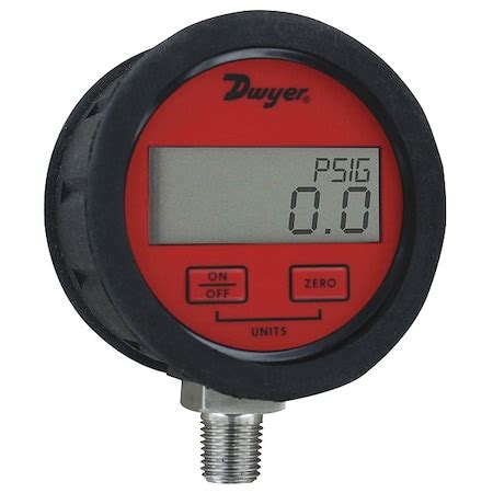 Dwyer Instruments Digital Process Pressure Gauge, 0 to 200 psi psi, 3 ...