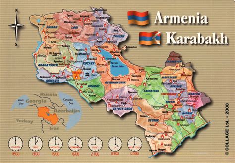 map of Armenia & Nagorno Karabakh | Armenia, Armenia travel, Cartography map