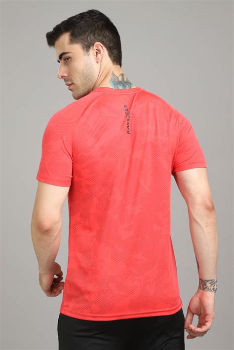 KA 53 Camouflage Round Neck Tshirt | Red – ka53mensclub