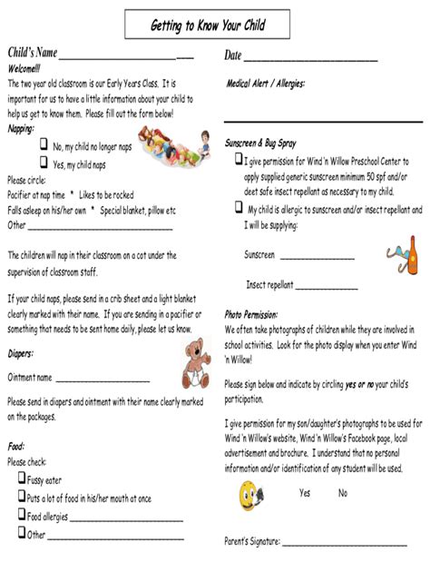 Fillable Online The two year old classroom is our Early Years Class Fax ...