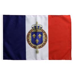 Drapeau France Blason royal avec ourlet - maison-des-drapeaux.com