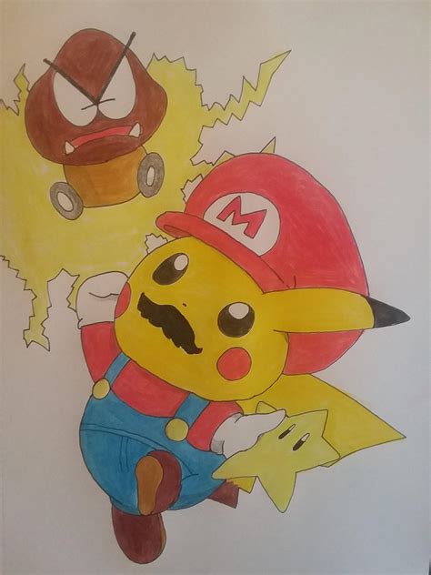 Image result for Mario Pikachu Drawing