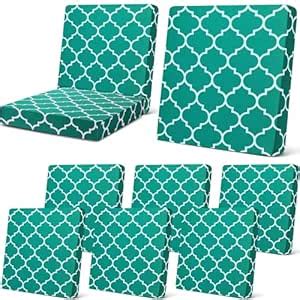 Newwiee 8pcs Patio Stretch Sofa Cushion Covers Stripe Outdoor Cushion ...