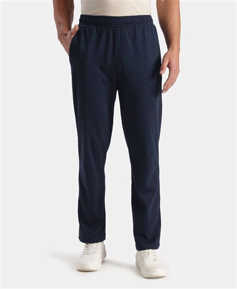 Buy Super Combed Cotton Rich Slim Fit Trackpants with Side and Zipper ...