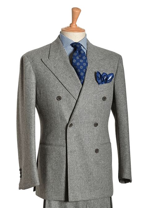 Men's Grey Wool Flannel Suit | Stefano Bemer