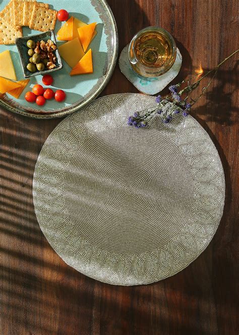 Get Silver Beaded Placemat at ₹ 1650 | LBB Shop