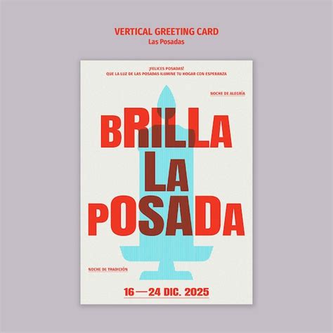 Shine the posada: traditional christmas greeting card | Free PSD