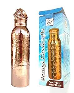 Rastogi Handicrafts Genuine Copper Water Bottle Jointless Leak Proof ...