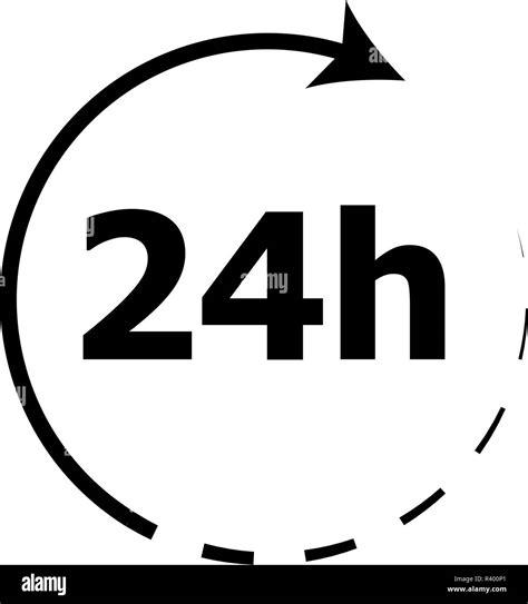 Around the clock icon 24 hours. Vector around day and hour 24 ...