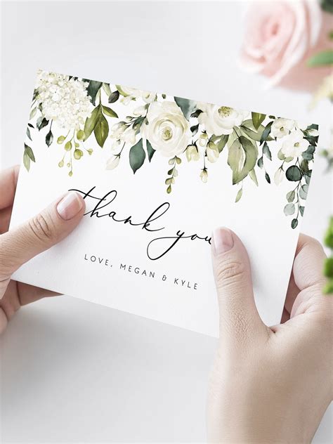 Wedding Thank You Cards Template Printable Thank You Card | Etsy