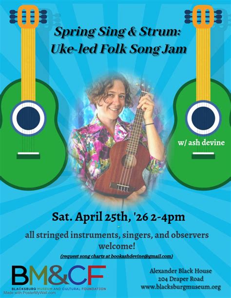 Spring Sing & Strum: Uke-led Jam & Sing w/ Ash Devine, 204 Draper Rd SW ...