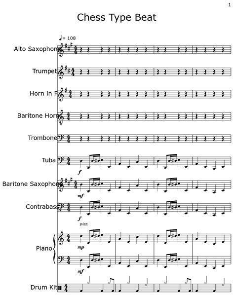 Chess Type Beat - Sheet music for Alto Saxophone, Trumpet, Horn in D ...