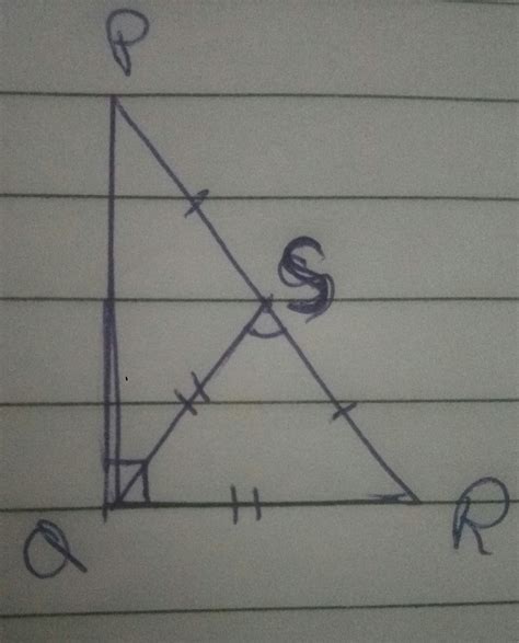 In triangle PQR right angled at Q,a point S is taken on the side PR ...
