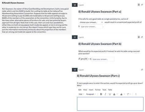 Solved 8) Ronald Ulysses Swanson Ron Swanson, the owner of | Chegg.com