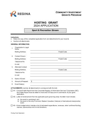 Canada Hosting Grant Guidelines & Application - City Of Regina 2024 ...