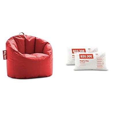 Buy Big Joe Milano Bean Bag Chair, Red Smartmax, 2.5ft & Bean Refill ...