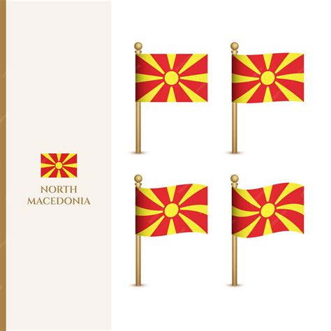 Premium Vector | Waving north macedonia flags 3d vector illustration ...