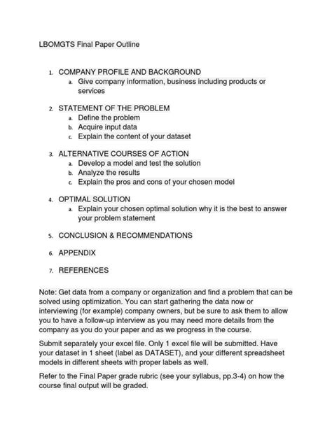 Image result for Sample Paper Outline