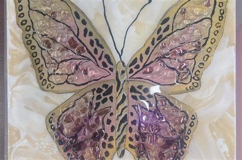 Crushed Glass Butterfly Resin with Art at the Bodega at the vineyard ...
