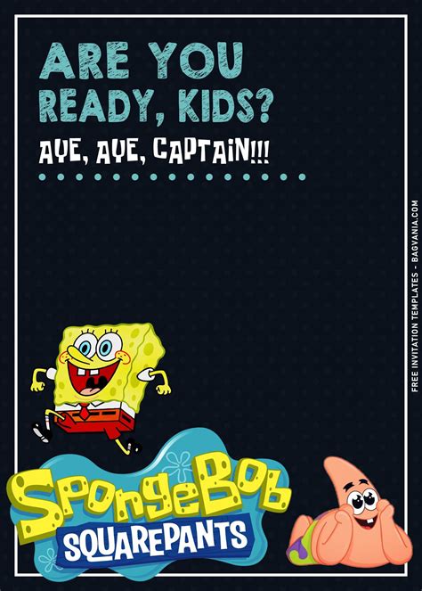Spongebob Birthday Invitations Templates