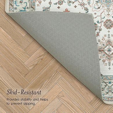 Laura Ashley 2-Piece Beige Aure Floral Washable Area Rug Set