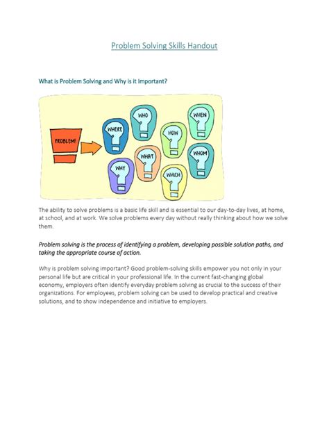 Image result for Problem Solving Hand Out