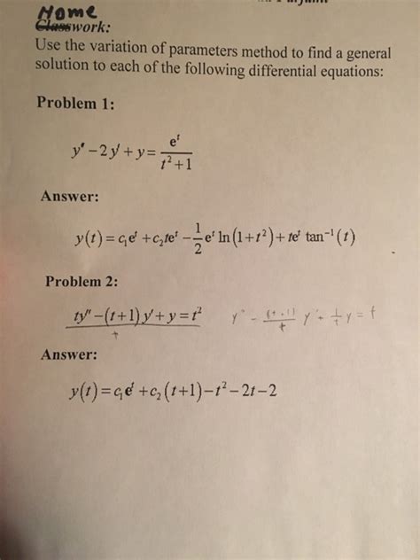 Image result for Method of Variation of Parameters