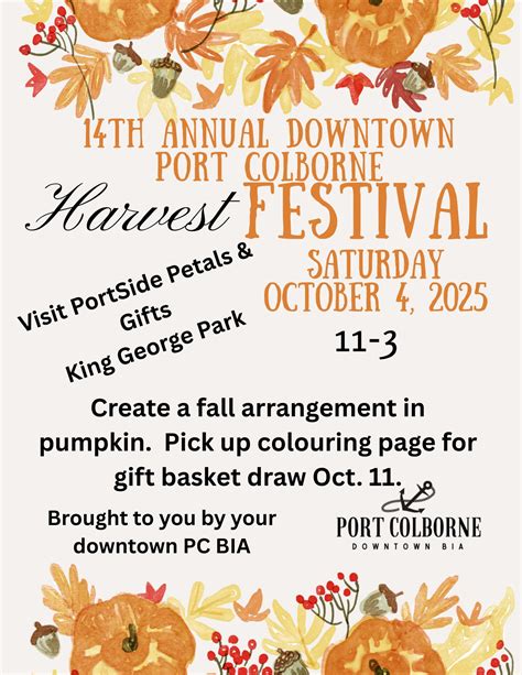 Harvest Festival – October 5, 2024 - Downtown Port Colborne