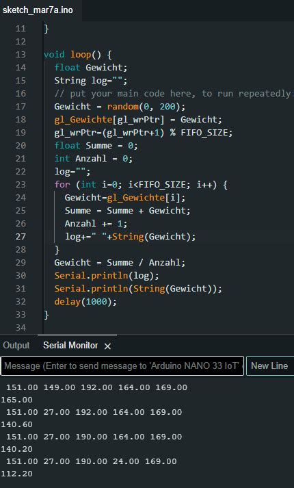 Arduino Mittelwert Array 的图像结果