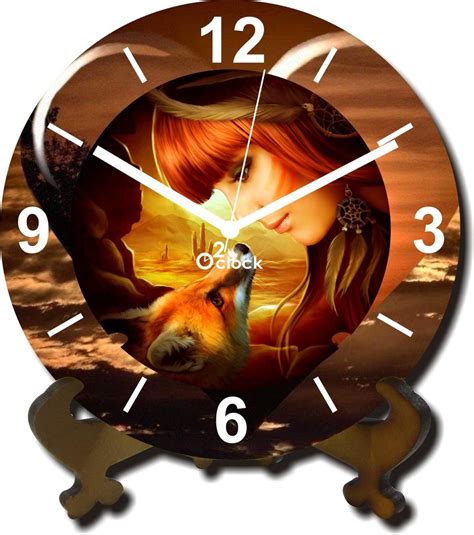 2 O Clock Wooden Printed Table Clock : Amazon.in: Home & Kitchen