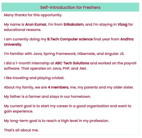 Image result for Best Introduction for Interview for Freshers