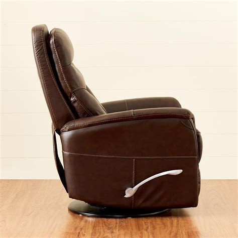 Buy Sydney Half Leather 1-Seater Swivel Recliner - Brown from Home ...