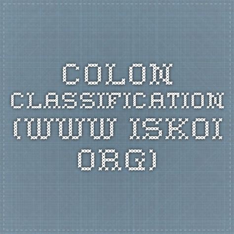 Image result for Colon Classification Part