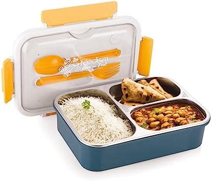 Buy Attro A A Bento 3 Compartment Stainless Steel Lunch Box with Steel ...