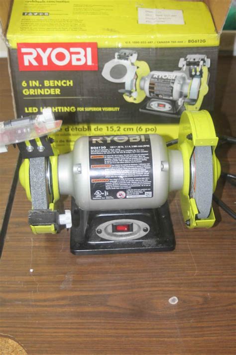 Lot - Ryobi Bench Grinder Model BG612G