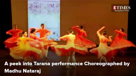 A peek into Tarana performance choreographed by Madhu Nataraj ...