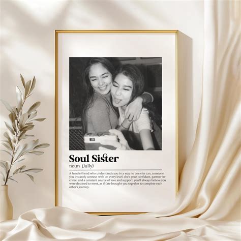 PERSONALISED SOUL SISTER Definition Print, Gift for Bestie, Soul Sister ...
