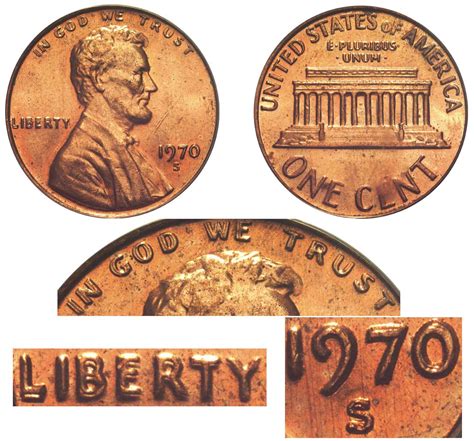 1970 S Lincoln Memorial Penny Doubled Die Obverse Coin Value Prices ...