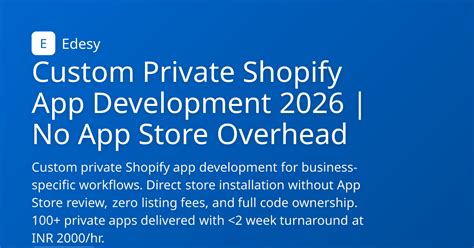 Custom Private Shopify App Development 2026 | No App Store Overhead ...
