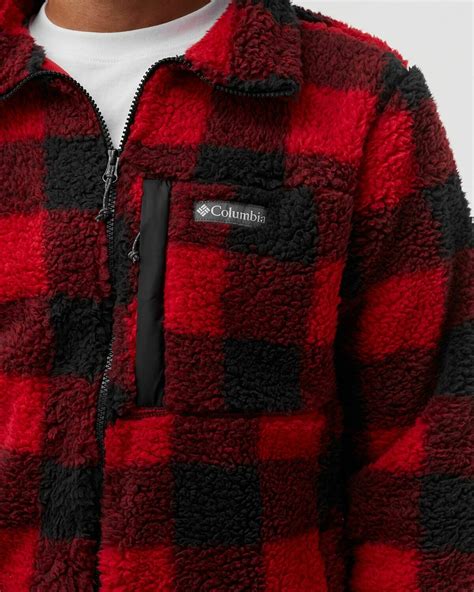 Columbia Winter Pass Print Fleece Full Zip Red Fleece Jackets Columbia