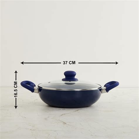 Buy Colour Connect Aluminium Kadhai with Lid - 24cm from Home Centre at ...