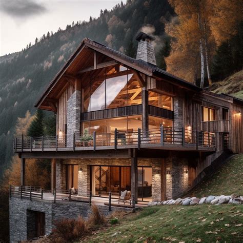 Modern Wooden House in the Mountains