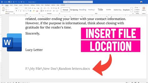 How to Add File Path in Word From Network 的图像结果