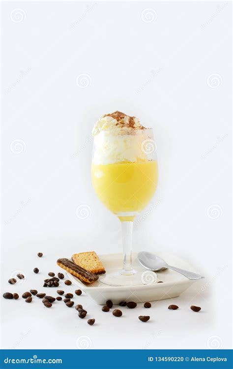 Italian Cream Hot Drink - Bombardino. Stock Photo - Image of beverages ...