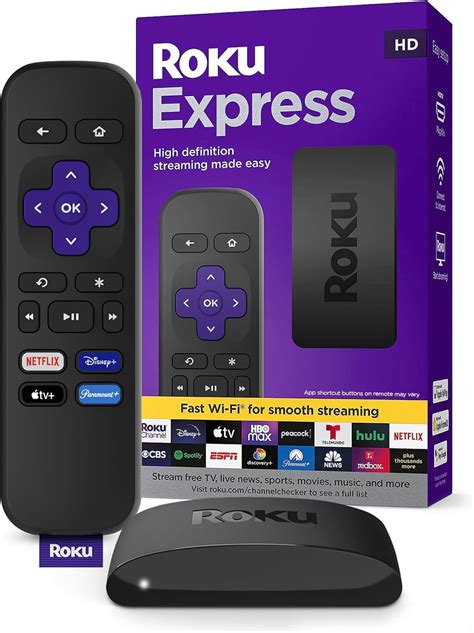 Roku Express (New) HD Streaming Device with High-Speed HDMI Cable and ...