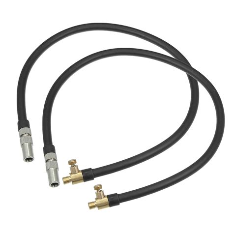 X AUTOHAUX 2pcs 50cm Flexible Copper Rubber Tube Tire Valve Connect ...