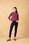 Mindy Top | Wine Fit and flare top with front placket | Untung